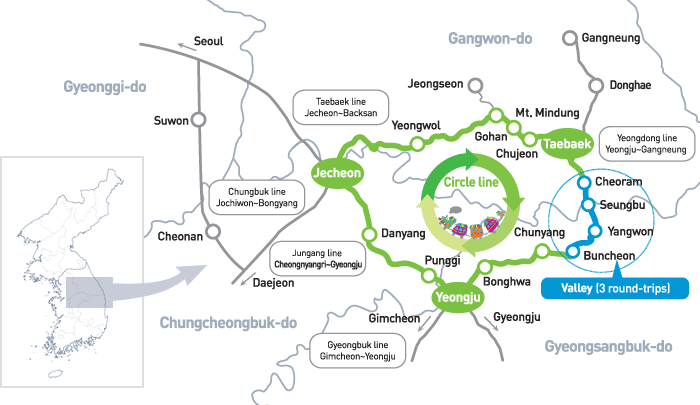 O-train and V-train routes (graphic courtesy of Korail)